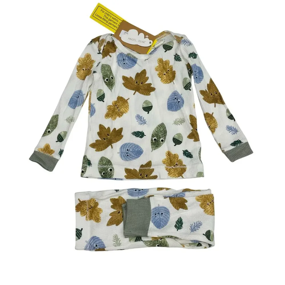 NWT Angel Dear 4T Cuddly Leaves PJs